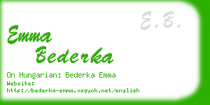 emma bederka business card